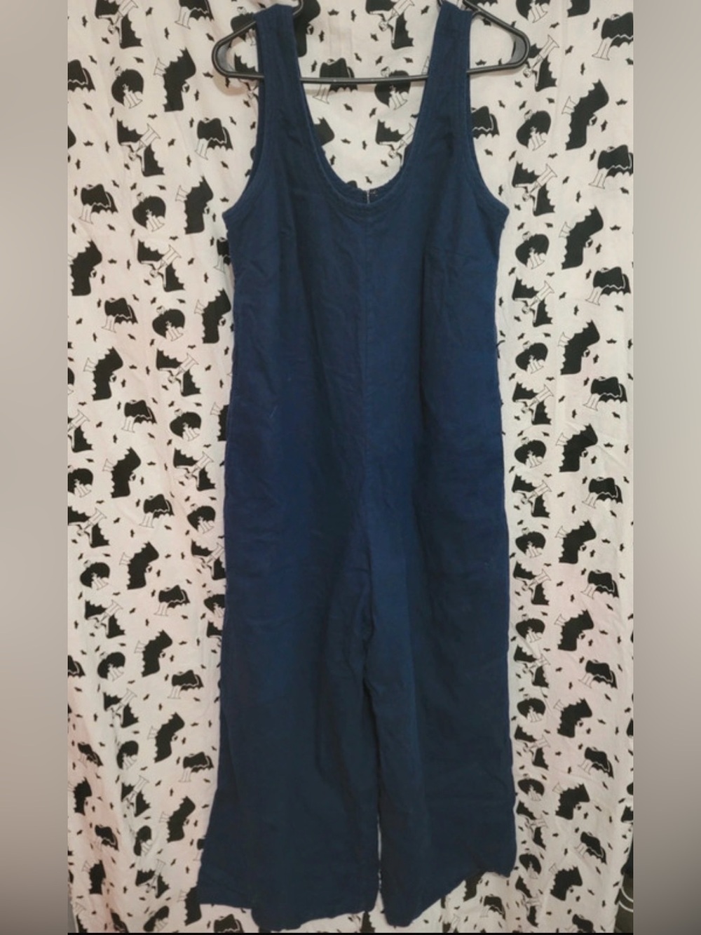 Banana Republic Women’s Navy Blue Scoop-Neck Linen Jumpsuit